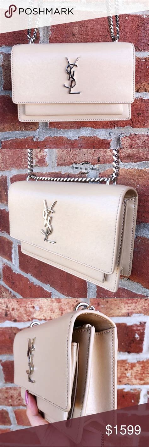 ysl sunset chain wallet white|YSL wallet on chain used.